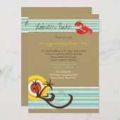 おもしろいのビーチの休日の夏のロブスターはパーティーの招待を焼きます 招待状 (正面/裏面)