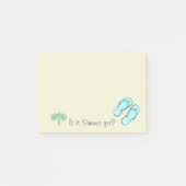 おもしろいのビーチサンダルのヤシの木の夏けれども後it®ノート ポストイット (正面)