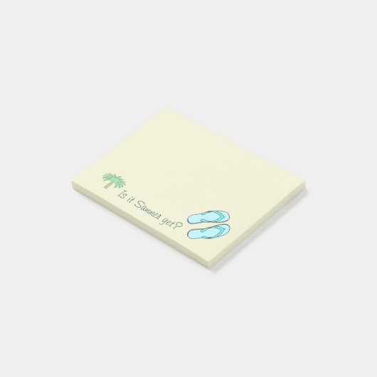 おもしろいのビーチサンダルのヤシの木の夏けれども後it®ノート ポストイット (アングル)