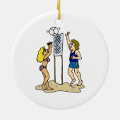 おもしろいのビーチバレー セラミックオーナメント (裏面)