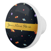 おもしろいのファンキーなレトロの宇宙ロケット及び惑星 セラミックノブ (右)