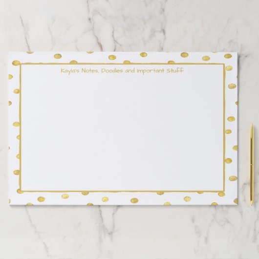 おもしろいのフェイクな金ゴールドの水玉模様-エレガントな上品 ペーパーパッド (インサイチュ)