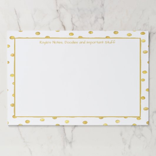 おもしろいのフェイクな金ゴールドの水玉模様-エレガントな上品 ペーパーパッド (正面)