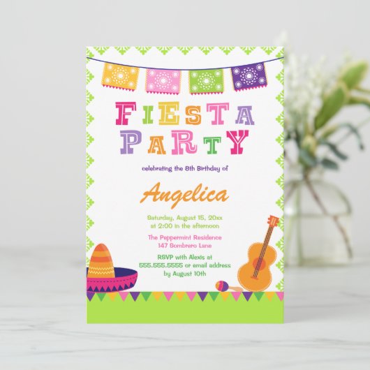 おもしろいのフェスタのパーティーの多彩な誕生日の招待 招待状 (スタンド正面)