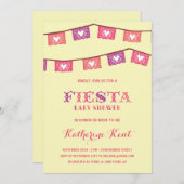 おもしろいのフェスタ|のピンクの女の子のベビーシャワー 招待状 (正面/裏面)