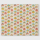 おもしろいのフクロウの光沢のある包装紙 ラッピングペーパー (フラット)