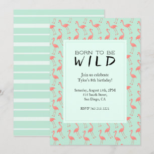 おもしろいのフラミンゴの誕生会野生があること生まれる  招待状