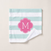 おもしろいのフラミンゴパターン バスタオルセット (ウォッシュタオル)