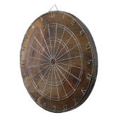 おもしろいのブラウンのKnotty素朴な木製の一見の背景 ダーツボード (正面右)