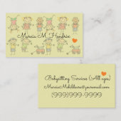 おもしろいのプリントのベビーシッターをするサービスを遊んでいる子供 名刺 (正面/裏面)