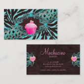 おもしろいのベーカリーの名刺のカップケーキのシマウマBBP 名刺 (正面/裏面)