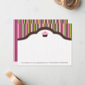 おもしろいのベーカリー|のカップケーキNotecards ノートカード (正面/裏面インサイチュ)