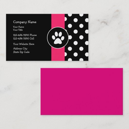 おもしろいのペットの世話の名刺 名刺 (正面/裏面)