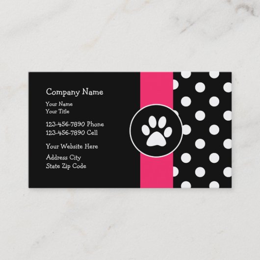 おもしろいのペットの世話の名刺 名刺 (正面)