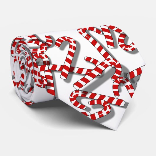 おもしろいのホワイトクリスマスのタイのクールな3Dキャンディ・ケーン ネクタイ (ロール)