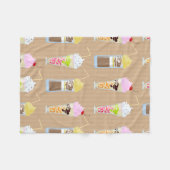 おもしろいのミルクセーキのデザイン フリースブランケット (正面(横))