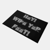 おもしろいのメモのスローガンのワイプあなたの足文字 ドアマット (アングル)