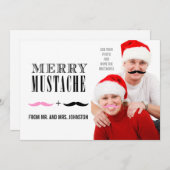 おもしろいのメリークリスマスの髭の写真カード新婚者 シーズンカード (正面/裏面)