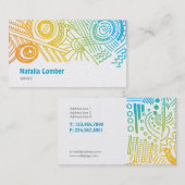 おもしろいのモダンでカラフルな落書きのプロフィールのテンプレート 名刺 (正面/裏面)