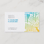 おもしろいのモダンでカラフルな落書きのプロフィールのテンプレート 名刺 (裏面)