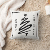 おもしろいのモダンなメリークリスマスの木の星のカスタムの単語 クッション (ブランケット)