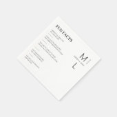 おもしろいのモノグラムの事実結婚のナプキン スタンダードカクテルナプキン (角)