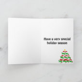 おもしろいのユニークなわに芸術のクリスマスツリー シーズンカード (内部)
