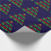 おもしろいのユニークなわに芸術のクリスマスツリー ラッピングペーパー (角)