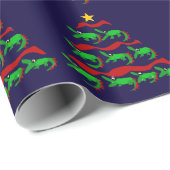 おもしろいのユニークなわに芸術のクリスマスツリー ラッピングペーパー (ロールコーナー)
