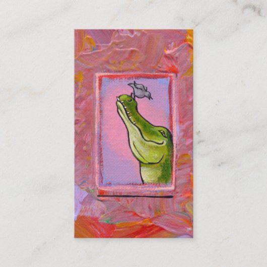 おもしろいのユニークな芸術わにおよび鳥の勢力の均衡 名刺 (正面)