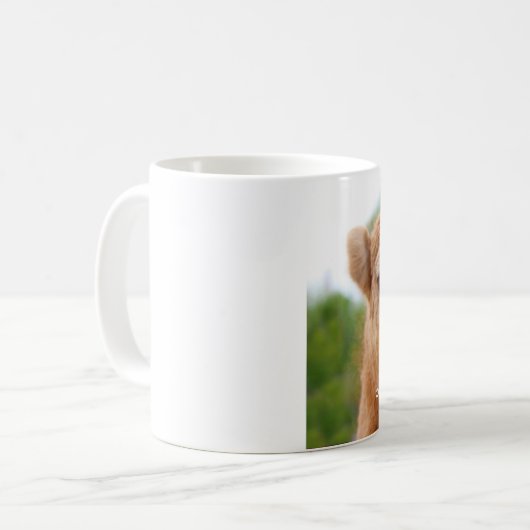 おもしろいのラクダのマグ: 私が美しいので私を憎まないで下さい コーヒーマグカップ (正面左)