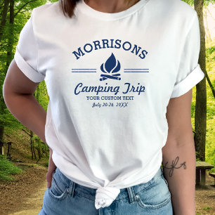 おもしろいのレトロのカスタムなキャンプ旅行のキャンプファイヤーの濃 Tシャツ