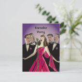 おもしろいのレトロのカラオケの歌うパーティーの会合の招待状 招待状 (スタンド正面)