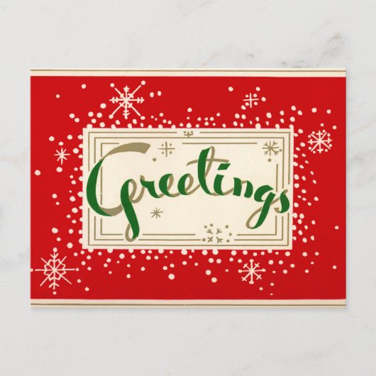 おもしろいのレトロのクリスマスの挨拶の郵便はがき シーズンポストカード (正面)