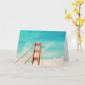 おもしろいのレトロのサンフランシスコの写真の挨拶状 カード (黄色い花)