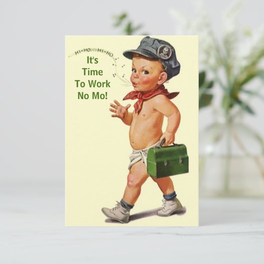 おもしろいのレトロの退職のパーティの招待状と祝って下さい 招待状 (スタンド正面)