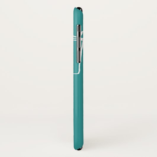 おもしろいのロボットはティール(緑がかった色)及び白人の男の子をiphoneの場合名前を挙げました Case-Mate iPhoneケース (裏面/左)