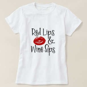 おもしろいのワインのことわざ"赤い唇及びワインすすります"は Tシャツ