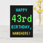 おもしろいのヴィンテージかレトロのビデオゲームの一見の第43誕生日 カード (黄色い花)