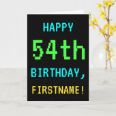 おもしろいのヴィンテージかレトロのビデオゲームの一見の第54誕生日 カード (黄色い花)