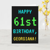 おもしろいのヴィンテージかレトロのビデオゲームの一見の第61誕生日 カード (黄色い花)