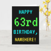 おもしろいのヴィンテージかレトロのビデオゲームの一見の第63誕生日 カード (黄色い花)
