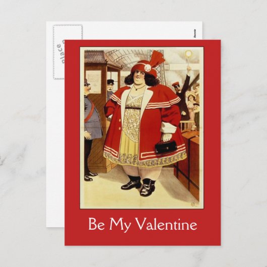 おもしろいのヴィンテージのサーカスポスターバレンタインカード シーズンポストカード (正面/裏面)
