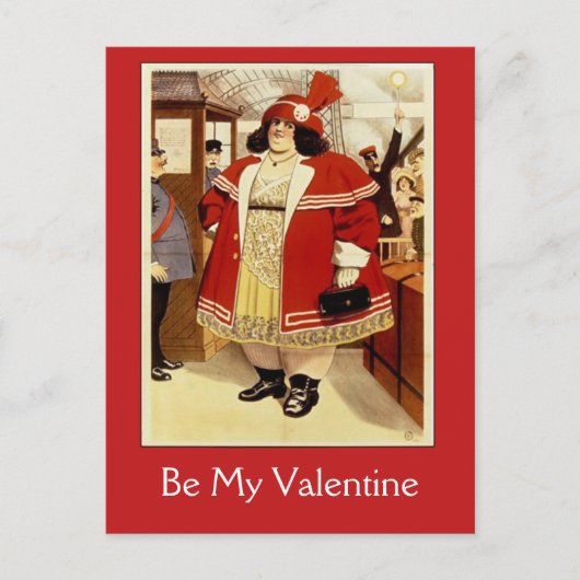 おもしろいのヴィンテージのサーカスポスターバレンタインカード シーズンポストカード (正面)