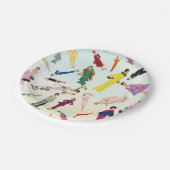 おもしろいのヴィンテージの服のファッションのイラストレーションパターン ペーパープレート (アングル)