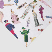 おもしろいのヴィンテージの服のファッションのイラストレーションパターン 薄葉紙 (詳細)