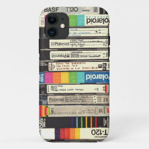 おもしろいのヴィンテージ80sのレトロVHSテープ積み重ね iPhone 11 ケース