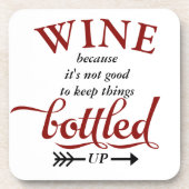 おもしろいの上でびん詰めにされるワイン コースター (正面)