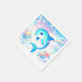 おもしろいの下でイルカの赤ちゃんシャワー スタンダードカクテルナプキン (角)