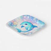 おもしろいの下でイルカの赤ちゃんシャワー ペーパープレート (傾斜あり)